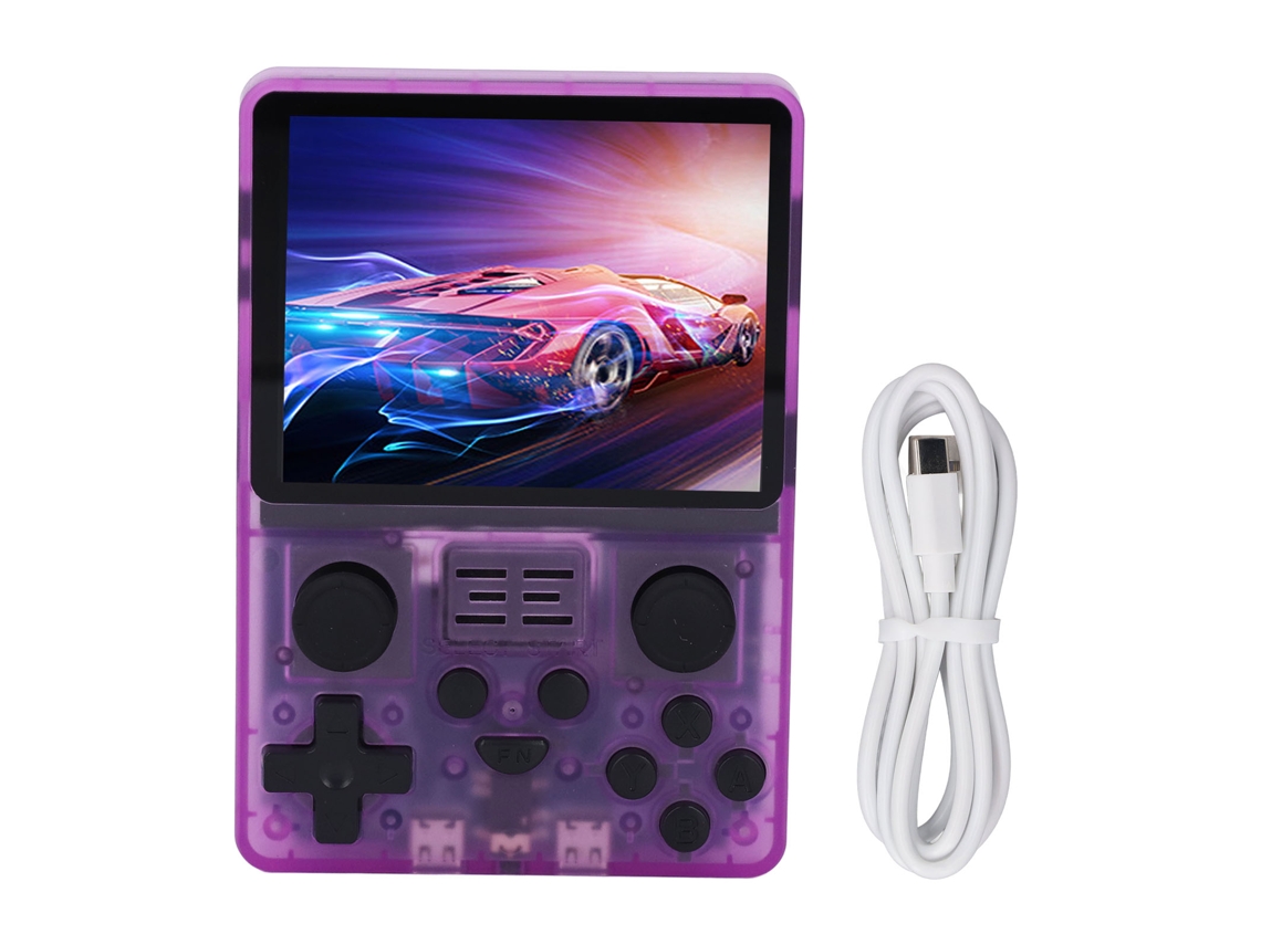 Console de Jogos Portátil Roxo Transparente Rgb20s Mini Arcade 128g EOOCOO (dois Joysticks 3,5 Polegadas)