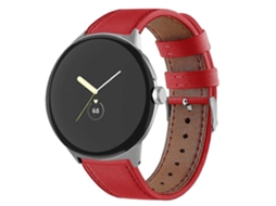 Pulseira De Couro Com Extremidade Arredondada Para Google Pixel Watch 3 45mm