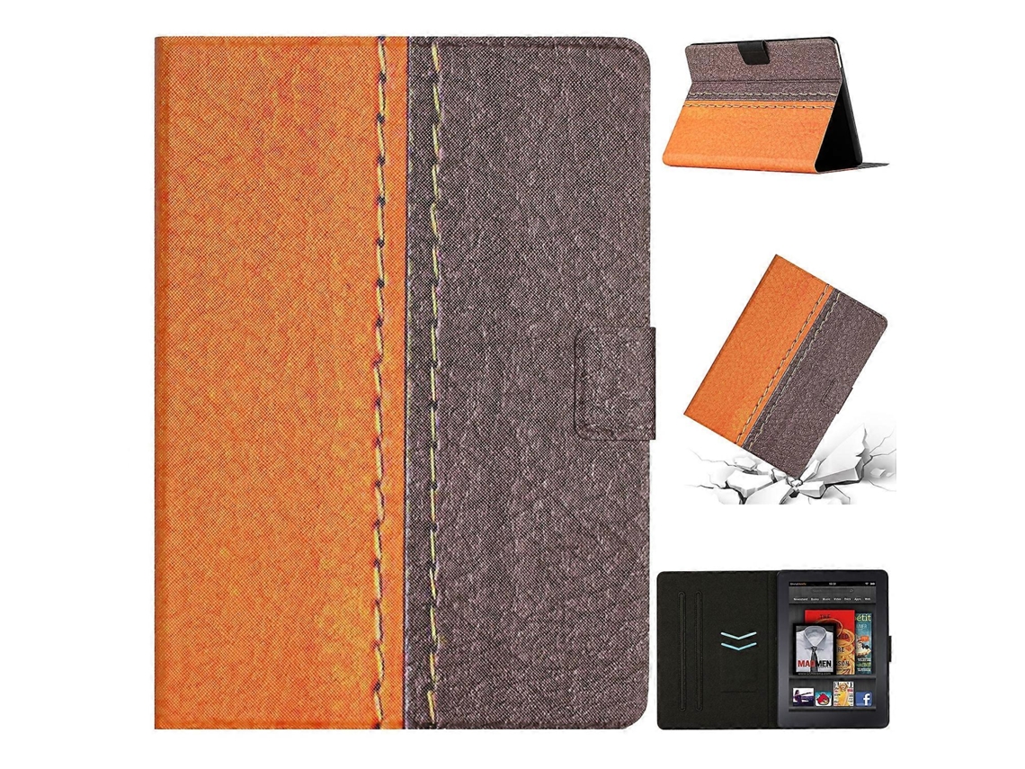 Capa De Couro Sintético Para Tablet Amazon Kindle Paperwhite 4 / 3 / 2 / 1, Com Costura Em Cor Sólida.