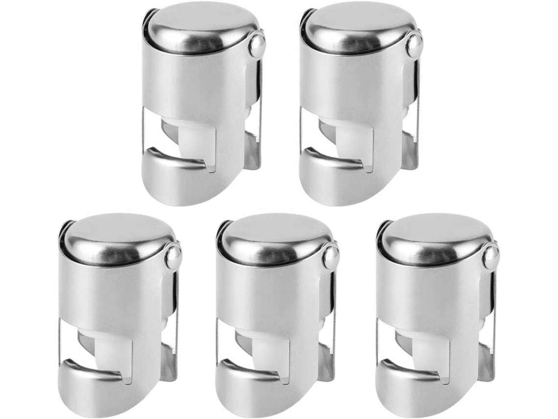Conjunto De 5 Rolhas De Aço E Aço Inoxidável