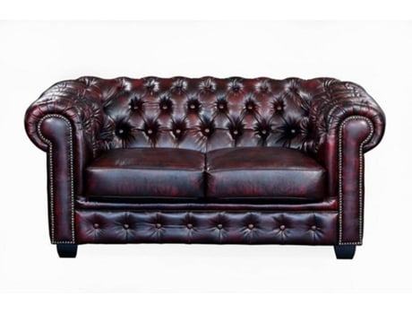 Sofá LINEA SOFA Brenton (Pele - Bordeaux - 73x160x96 cm)