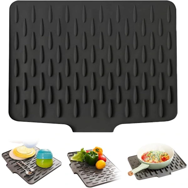 Tapete AQUAFORGE de silicone para escorredor de louça resistente ao calor antiderrapante dobrável 40x32 cm