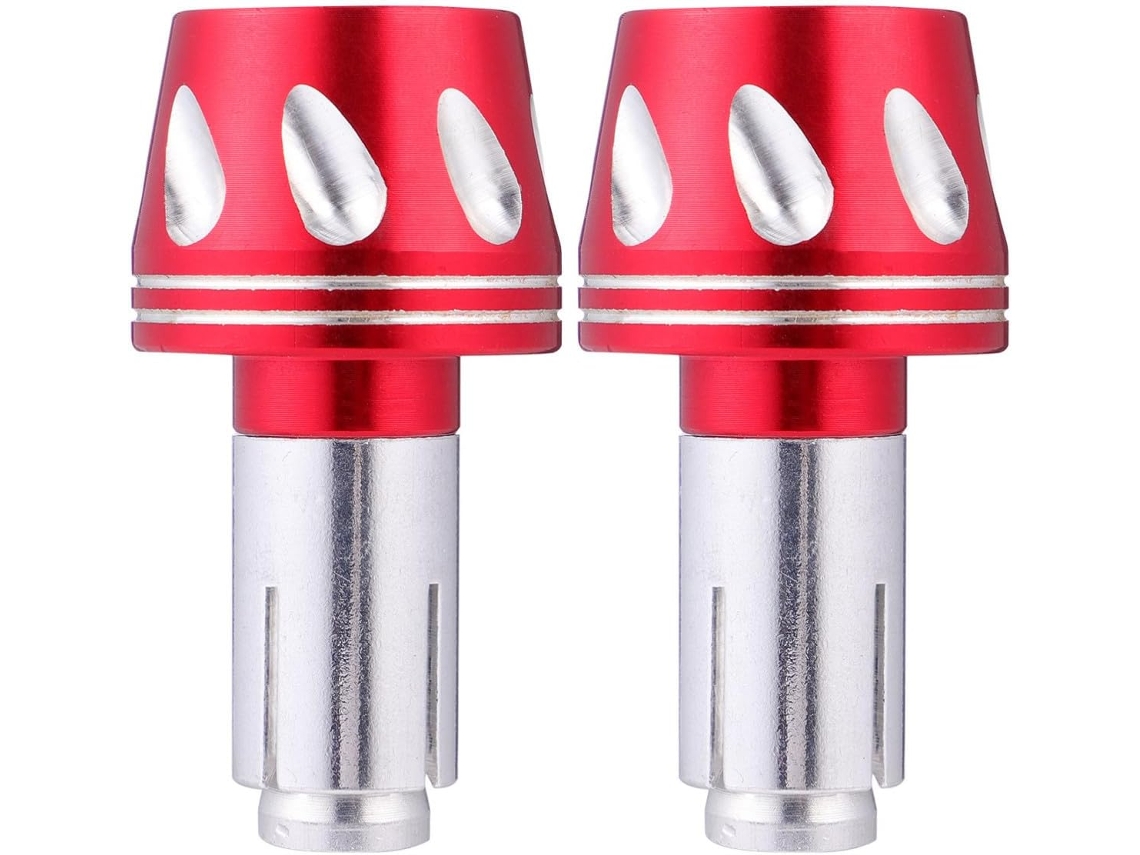 Conjunto de 2 tampas de guidão em alumínio vermelho para motocicletas, acessórios para bicicletas de montanha e veículos.