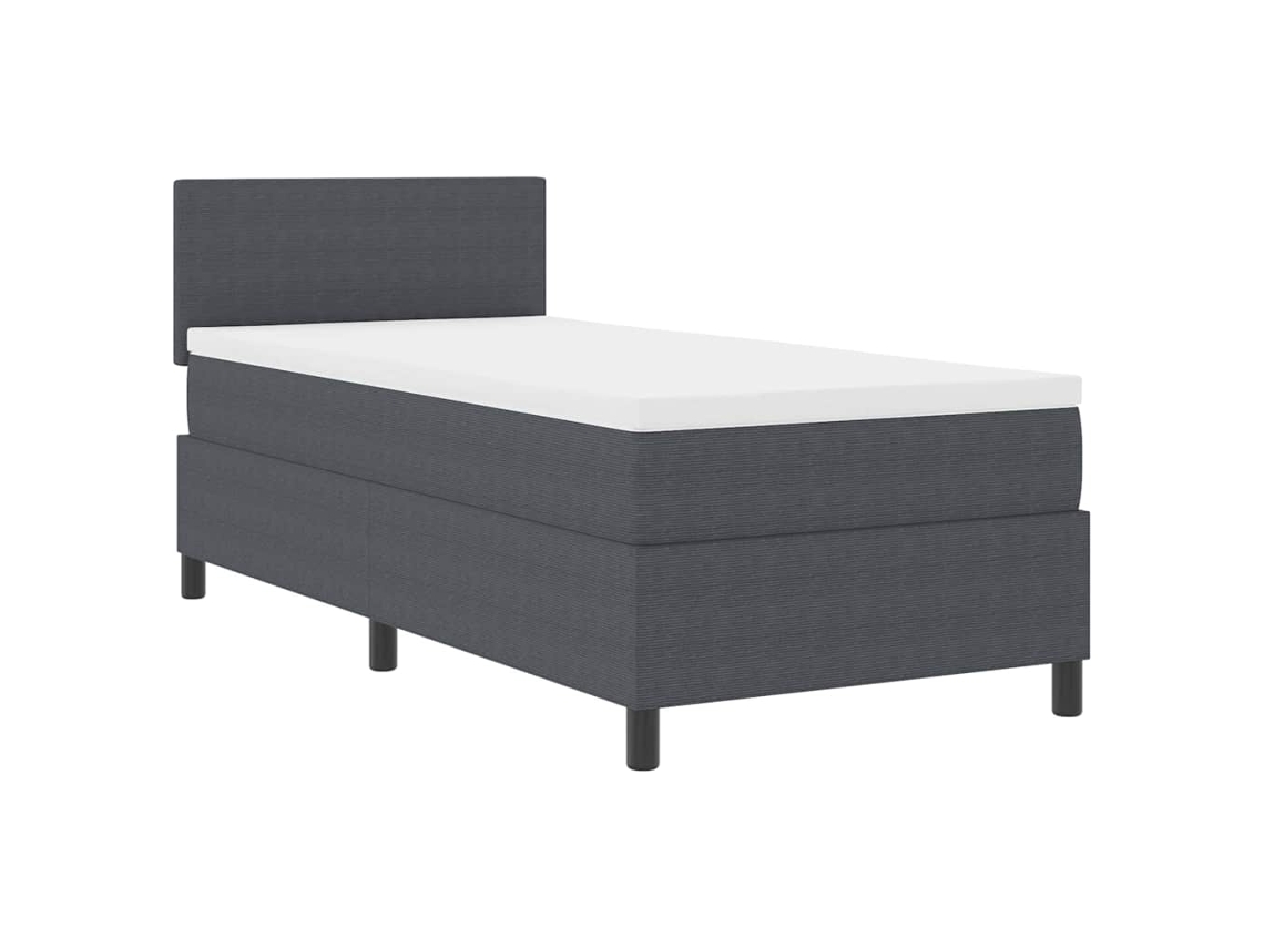 Cama Box com Cabeceira Cinza Escuro e Branco MAISON EXCLUSIVE 100x200 cm