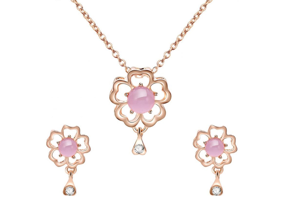 Bijuterias Femininas Com Strass E Pendentif Floral