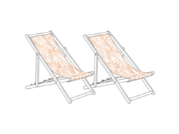 Conjunto De 2 Lonas De Substituição Para Espreguiçadeira Beliani Anzio/avellino De Poliéster Creme 44x113x1