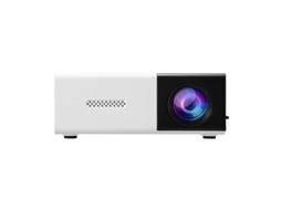 Projetor Micro Mini HD SFUSHOS 1080p LED, Portátil, Tela Compartilhada com Celular Preto e Branco
