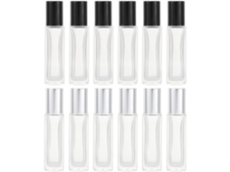 Conjunto De 12 Frascos Roll-off De Vidro Grosso Para Óleos Essenciais E Perfumes - Pacote Vazio