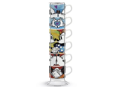 Conjunto de 6 Chavenas de Café Espresso Mickey e Minnie Egan