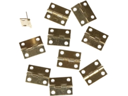 Mini Dobradiças De Encaixe 18x15mm Em Aço Dourado, Pacote Com 30