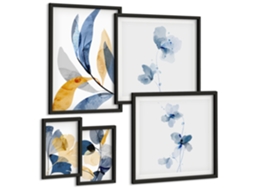 Conjunto De Pinturas Motivos Vegetais Interiores Pastel Espelharte (5 Peças)