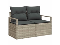 Conjunto 1 Sofá Exterior Vidaxl Cinzento Vime Pe (120 X 62 X 69 Cm.)