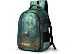 Mochila Escolar Com Estampa Cervo Para Alunos Do Ensino Fundamental (7 11 Anos), Tamanho Grande E Resistente,