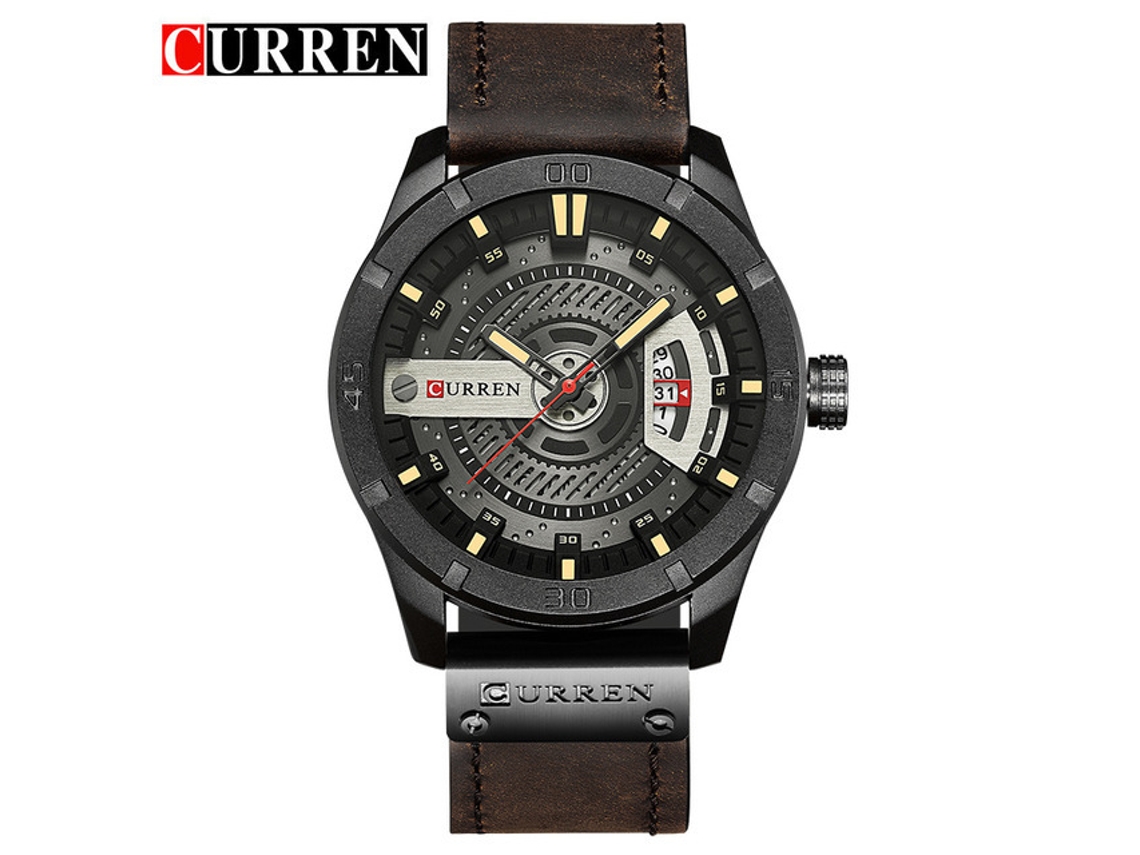 Relógio de Pulso Masculino Casual de Quartzo MDUG (marrom Café)