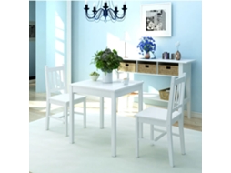Vidaxl Conjunto De Jantar 3 Pcs Madeira De Pinho Branco