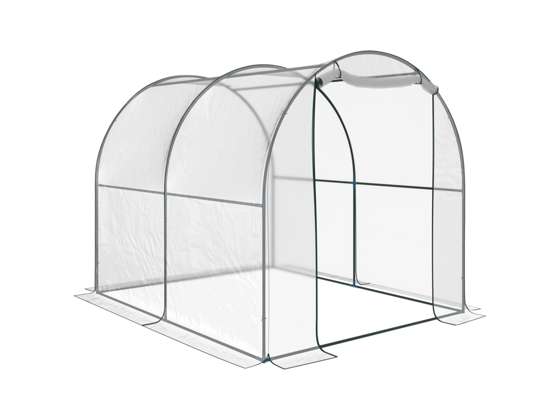 Túnel do Jardim da Estufa. Estufa com Varanda para Plantas e Horta com Cobertura de Pvc. Porta de Enrolar e Estrutura de Aço. 2x2,5x2m Ge