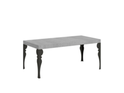 Mesa de Jantar Extensível 90X90/246 Cm Paxon Premium Cimento Quadro Antracite ITAMOBY