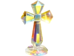 Cristã De Mesa Grande De 15,2 Cm De Crucifixo Com Design Facetado De 360° Gokoco (6 Polegadas)