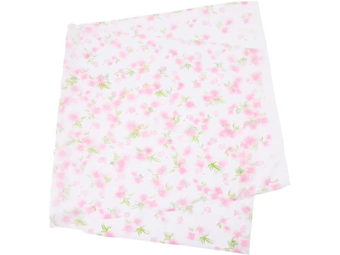 Cortinas Elegantes em Dacron Rosa com Estampa Floral e de Folhas, 1 X 2 M. CHABERLU