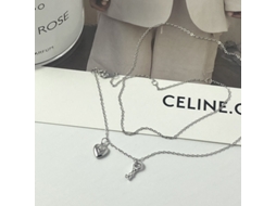 Colar com Pingente de Mini Chave em Formato de Coração, em Prata de Lei 925, Estilo Coreano . Simples, Elegante e Versátil. MDUG (ouro Branco)