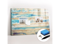 Quadro De Vidro Magnético Madeira Riscada Para O Corredor Espelharte (60x40 Cm)