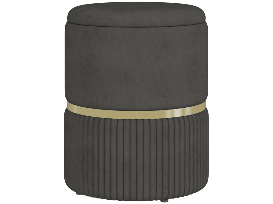 Puf búfalo de 120 litros, assento acolchoado, capacidade 200kg, cinza claro CHEZMOI