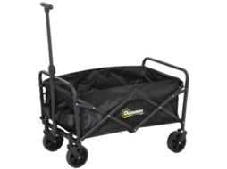 Carrinho De Transporte Dobrável Metal E Tecido Oxford Cor Preto 64x42x27 Cm Outsunny
