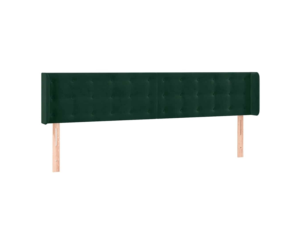 Cabeceira de Cama com Abas Veludo Verde Escuro MAISON EXCLUSIVE (203x16x78 cm)
