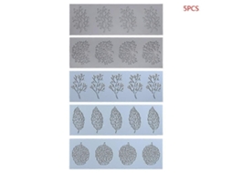 Pacote Com 5 Moldes Para Bolo Em Formato De Folha De Coral E Renda, Molde Para Fondant Em Folha De Silicone Para Sugarcraft Aquaforge