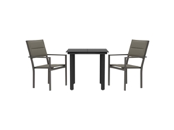 Maison Exclusive - 3 Pcs Conjunto De Jantar Para Jardim Aço E Textilene Preto