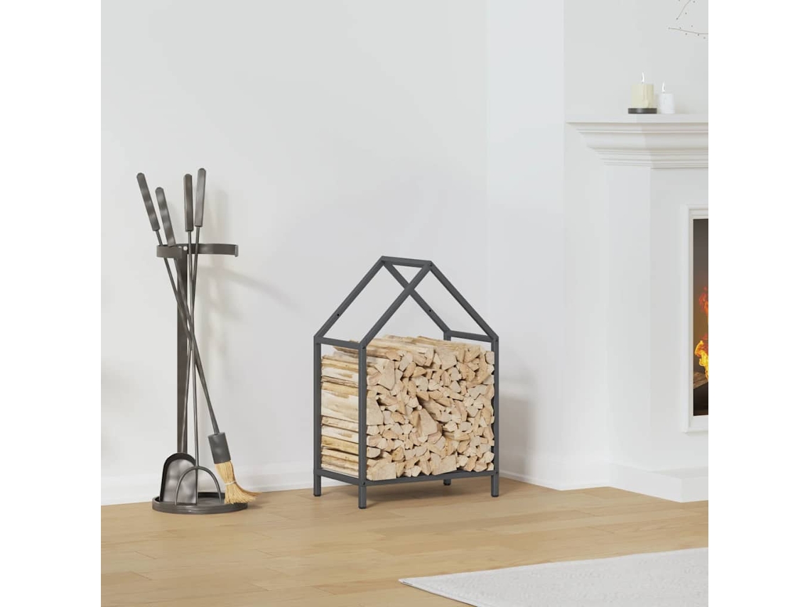 Vidaxl Suporte Para Lenha 40x25x60 Cm Aço Laminado A Frio Antracite