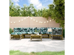 Vidaxl 8 Pcs Conjunto Lounge De Jardim C/ Almofadões Pinho Impregnado