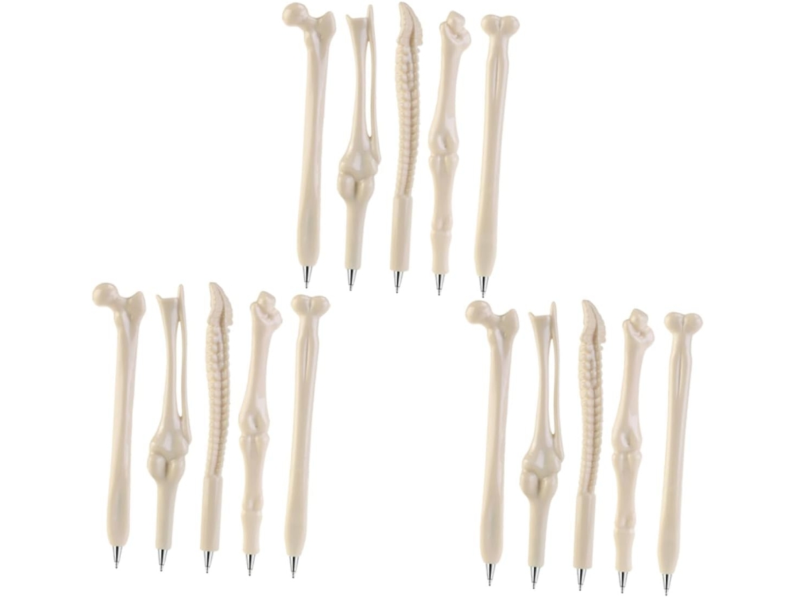 Caneta Esferográfica Em Formato De Osso Para O Halloween, Ideal Festas