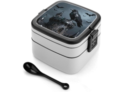 Lancheira Bento Empilhável Raven Tower Obsidian Com Tampas, Lancheira Térmica Para Adultos, À Prova De Vazamentos