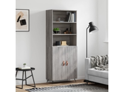 Vidaxl Armário Alto 69,5x34x180 Cm Derivados De Madeira Sonoma Cinza