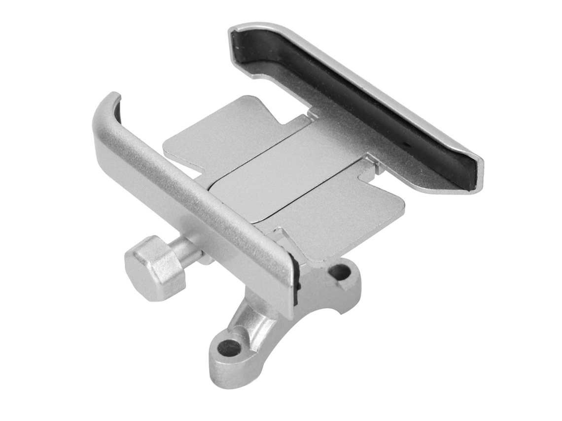 Suporte Para Celular Emguidão De Moto E Bicicleta Ajustável De Liga De Alumínio Prata 4-7 Polegadas