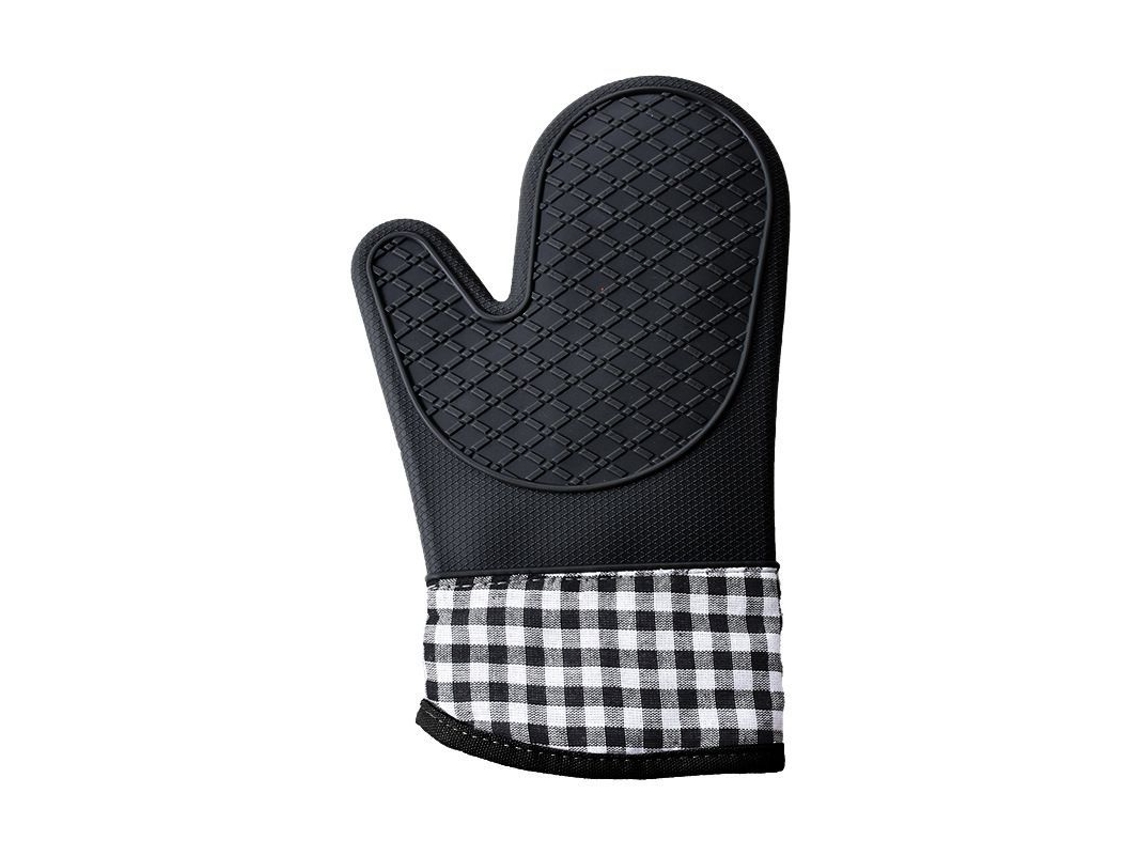 Luva de silicone grossa para forno, 2026, antiderrapante e resistente ao calor, para cozinha, micro-ondas, preta.