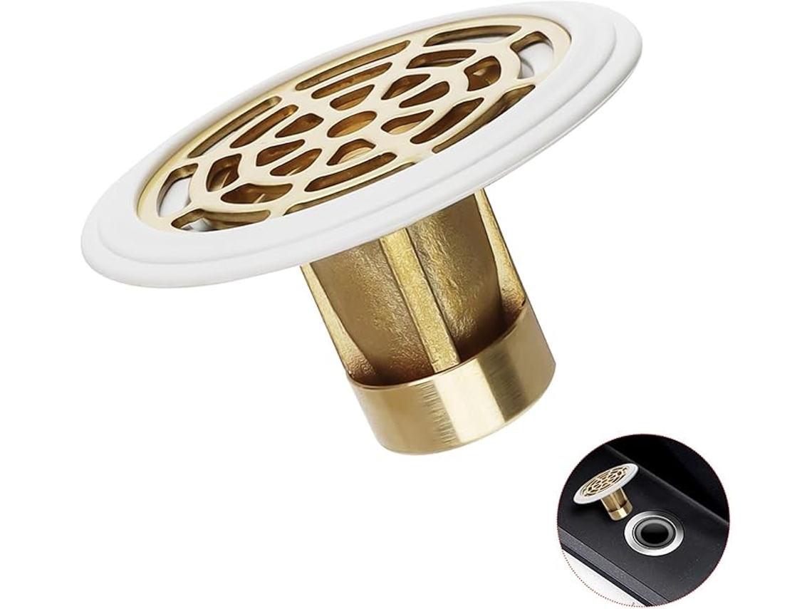 Ralo de Piso AQUAFORGE com válvula anti odor, em Latão, com anel de borracha