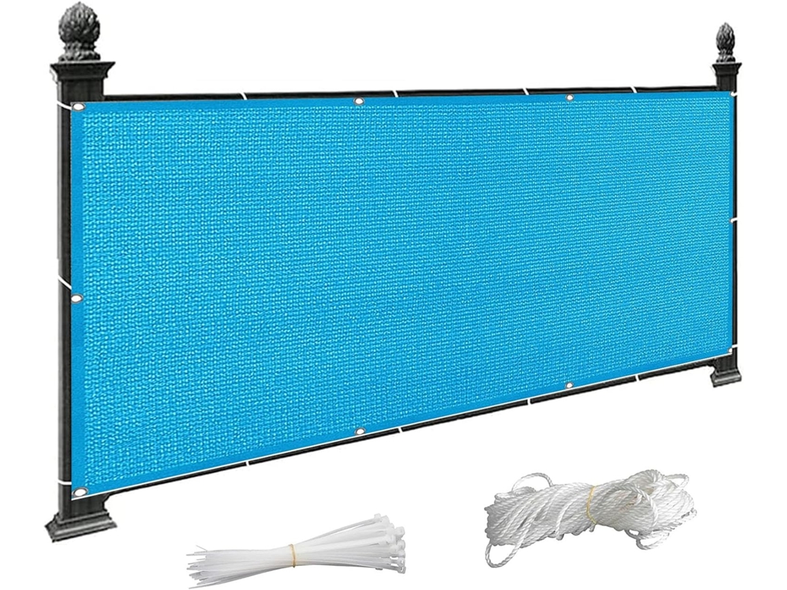 Tela De Privacidade, Guojun, 40 X 150 Cm, Hdpe, Respirável, Resistente Ao Vento, Aos Raios Uv, Azul