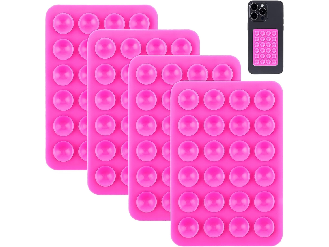 Kit Com 4 Suportes De Silicone Com Ventosa Para Capa De Celular, Espelho Traseiro Antiestresse Para Selfies E Vídeos Do Tiktok, Compatível Com Capas D