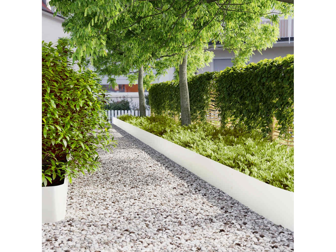 Vidaxl Acabamento Para Gramado 20 Unid. 25 X 103 Cm Branco