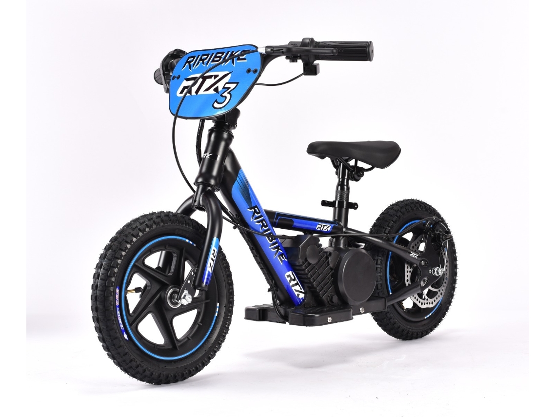 Bicicleta Elétrica Infantil Riribike Rtx3 24v (12"), Bateria De Lítio, Motor De 100w, Freio A Disco,