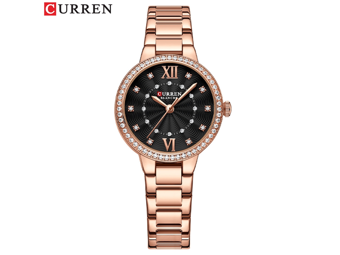 Relógio Feminino De Aço Com Strass E Pulseira Roscada, Mostrador Pequeno E Simples, Formato Redondo.