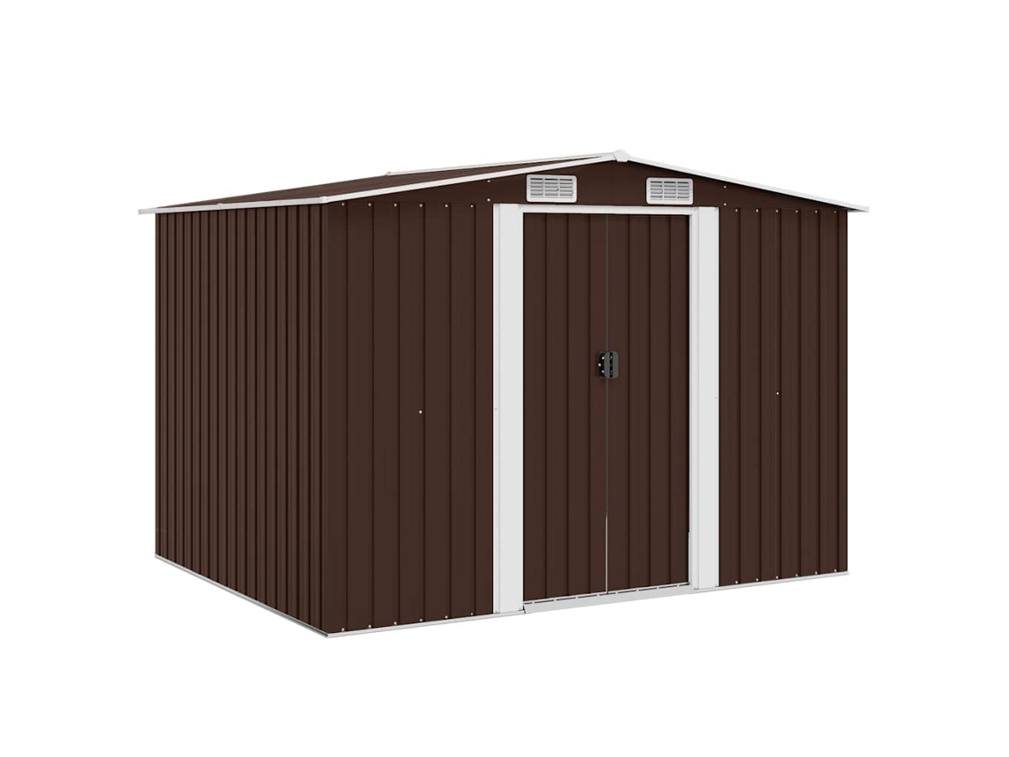 Vidaxl Abrigo De Jardim 57x205x178 Cm Aço Castanho