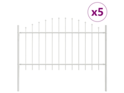 Conjunto 5 Barreira De Jardim Vidaxl Branco Aço Revestido A Pó (170 X 140 Cm)