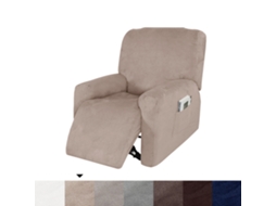 Capa para Sofá Reclinável À Prova D'água Elástica 4 Peças com Bolso Lateral Suede | S/MARCA