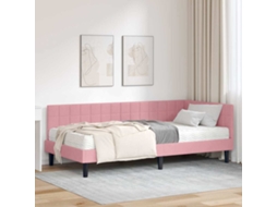Vidaxl Estrutura De Cama De Canto Com Colchão 2 Unid. Cinzeto Veludo