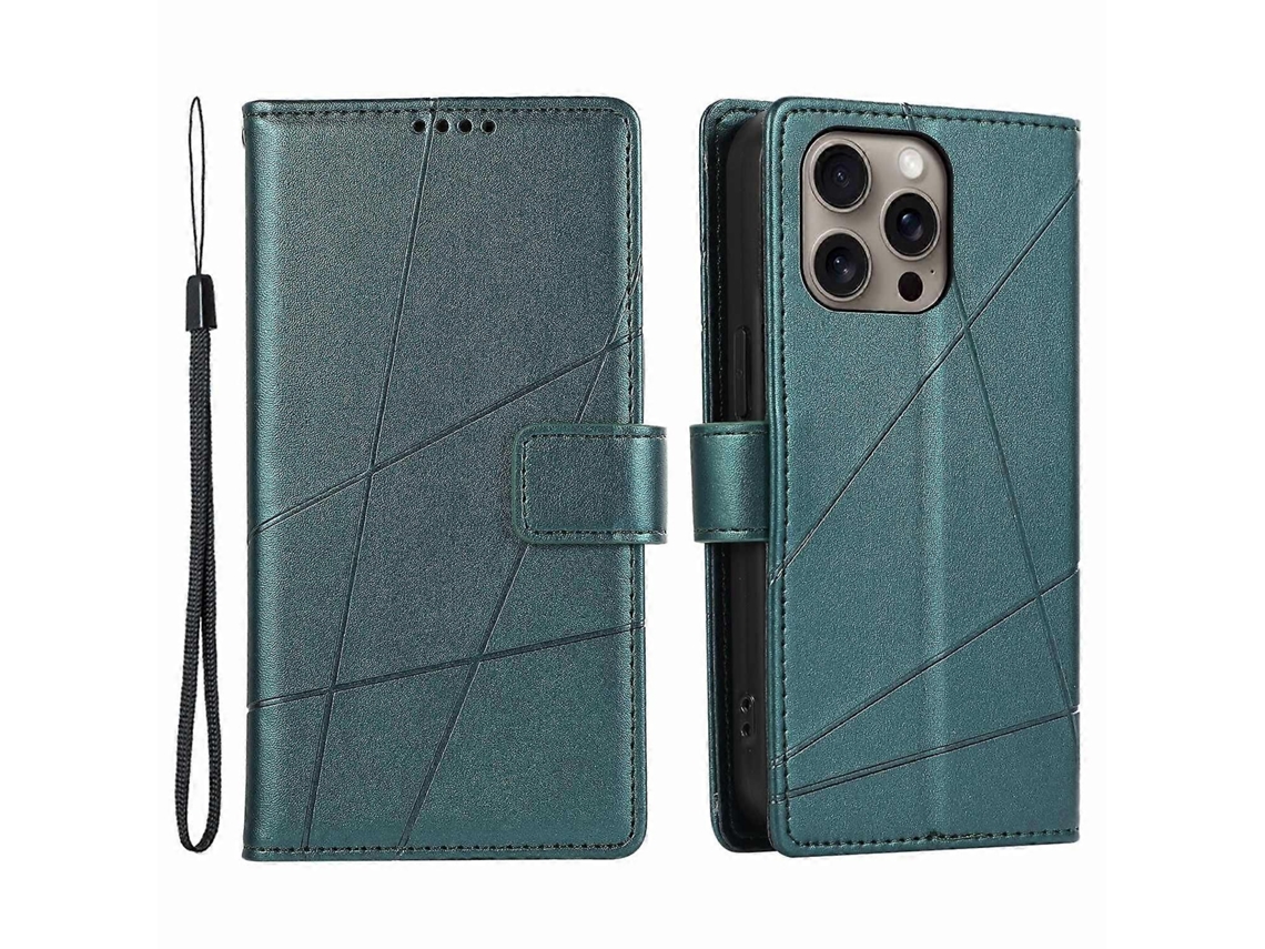 Capa Tipo Carteira Df-06 Para Iphone 16 Pro Com Impressão Digital E Capa À Prova De Choque