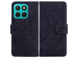 Capa De Couro Flip Com Estampa De Tigre Para Honor X8c 4g