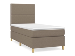 Cama com Molas e Colchão Tecido Cinza Acastanhado MAISON EXCLUSIVE (100x200 cm)
